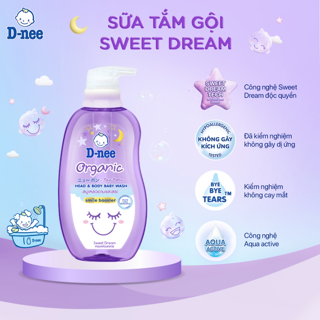 Sữa tắm gội D-nee cho trẻ sơ sinh dưới 3 tuổi giúp da mịn, tóc mượt 380ml - 4 Hương thơm