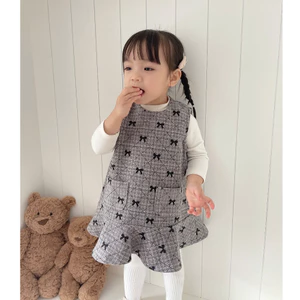Váy Dạ, Váy Bé Gái Họa Tiết Nơ Có Túi Thời Trang Obebi Váy Tết Cho Bé Gái Từ 8-23kg V69