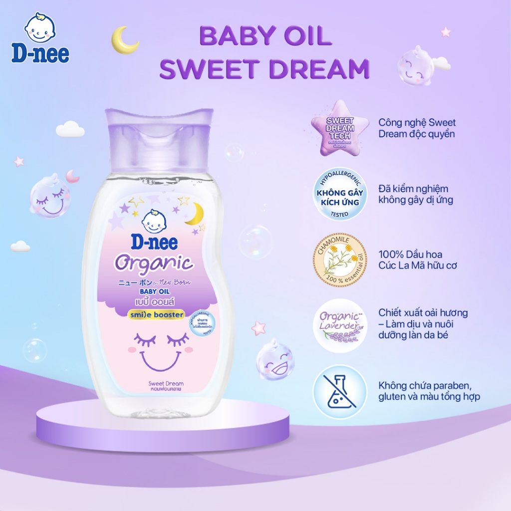 Dầu massage cho bé sơ sinh từ 0 tháng tuổi trở lên giúp da bé mịn màng 200ml - 2 Hương thơm