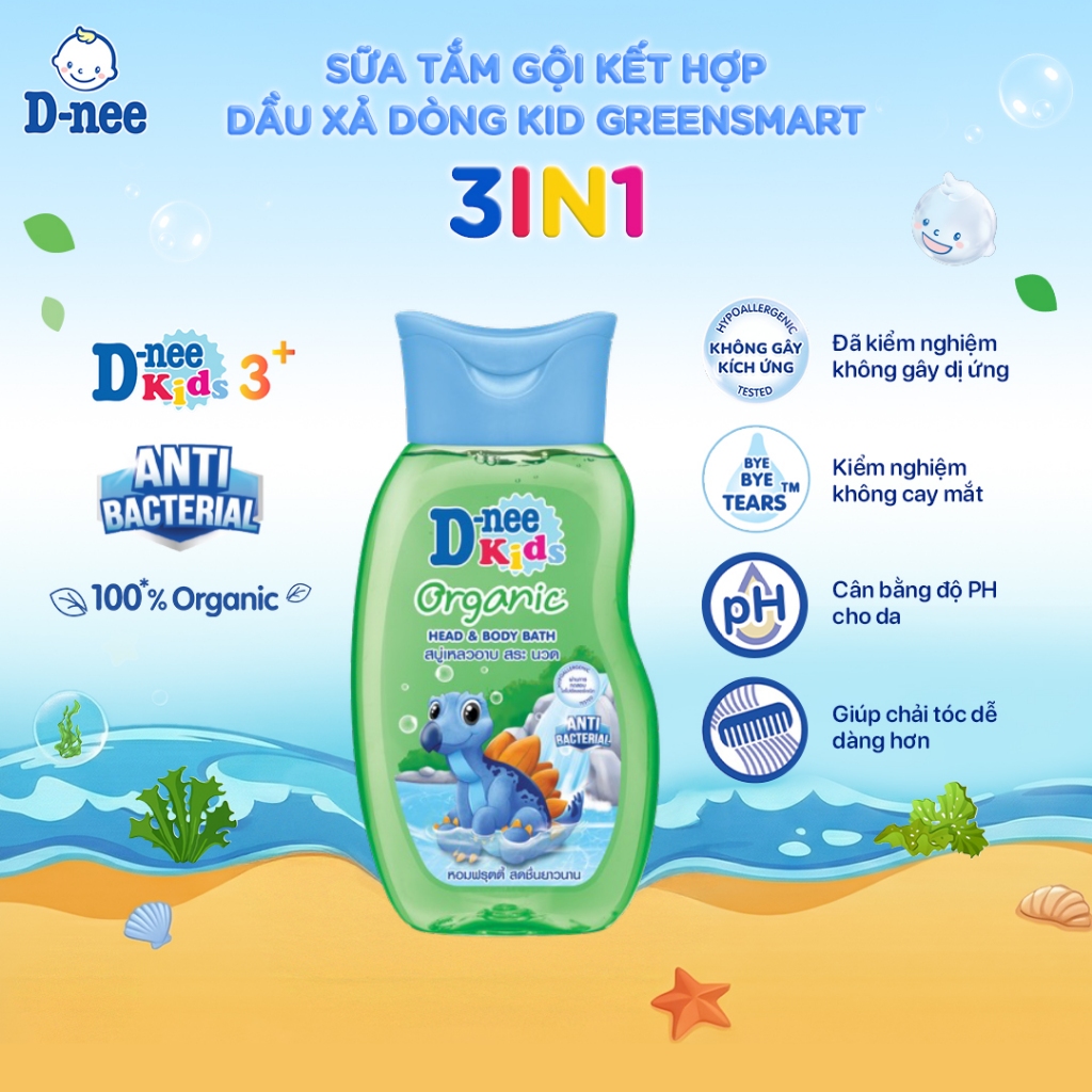 Sữa tắm gội D-nee cho trẻ em trên 3 tuổi giúp da mịn, tóc mượt 200ml - 5 Hương thơm