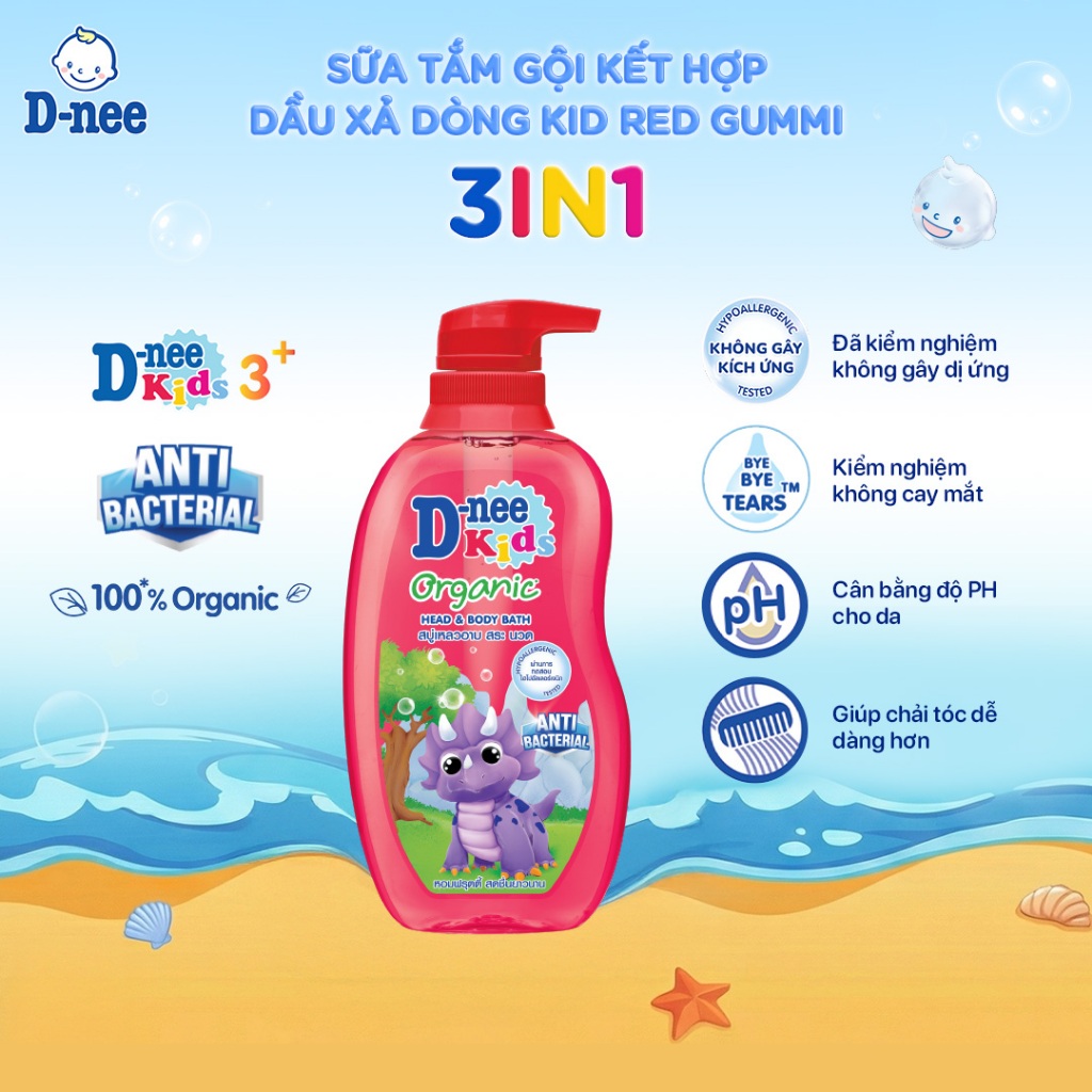 Sữa tắm gội D-nee cho trẻ em trên 3 tuổi giúp da mịn, tóc mượt 400ml - 5 Hương thơm