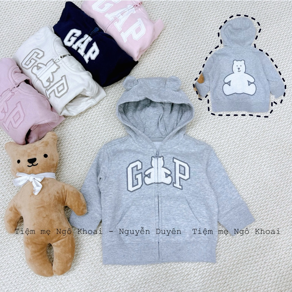 [MD52] babyG.@.P 0/3-3/6M  Áo khoác nỉ có mũ khoá kéo cho bé
