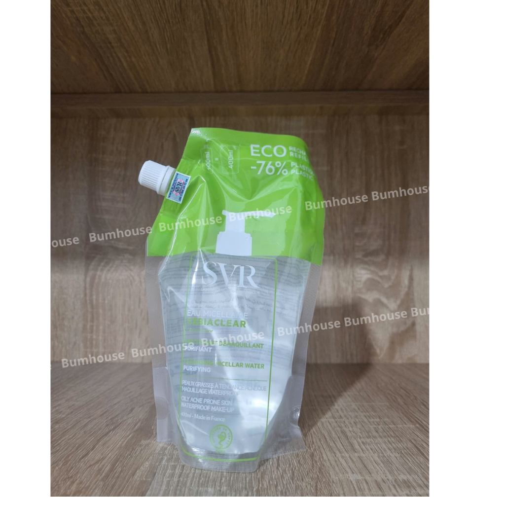 [HÀNG CTY] Túi Refill Nước Tẩy Trang SVR Micellar Sebiaclear Eau Micellaire Giúp Loại Bỏ Dầu Cho Da 400ml