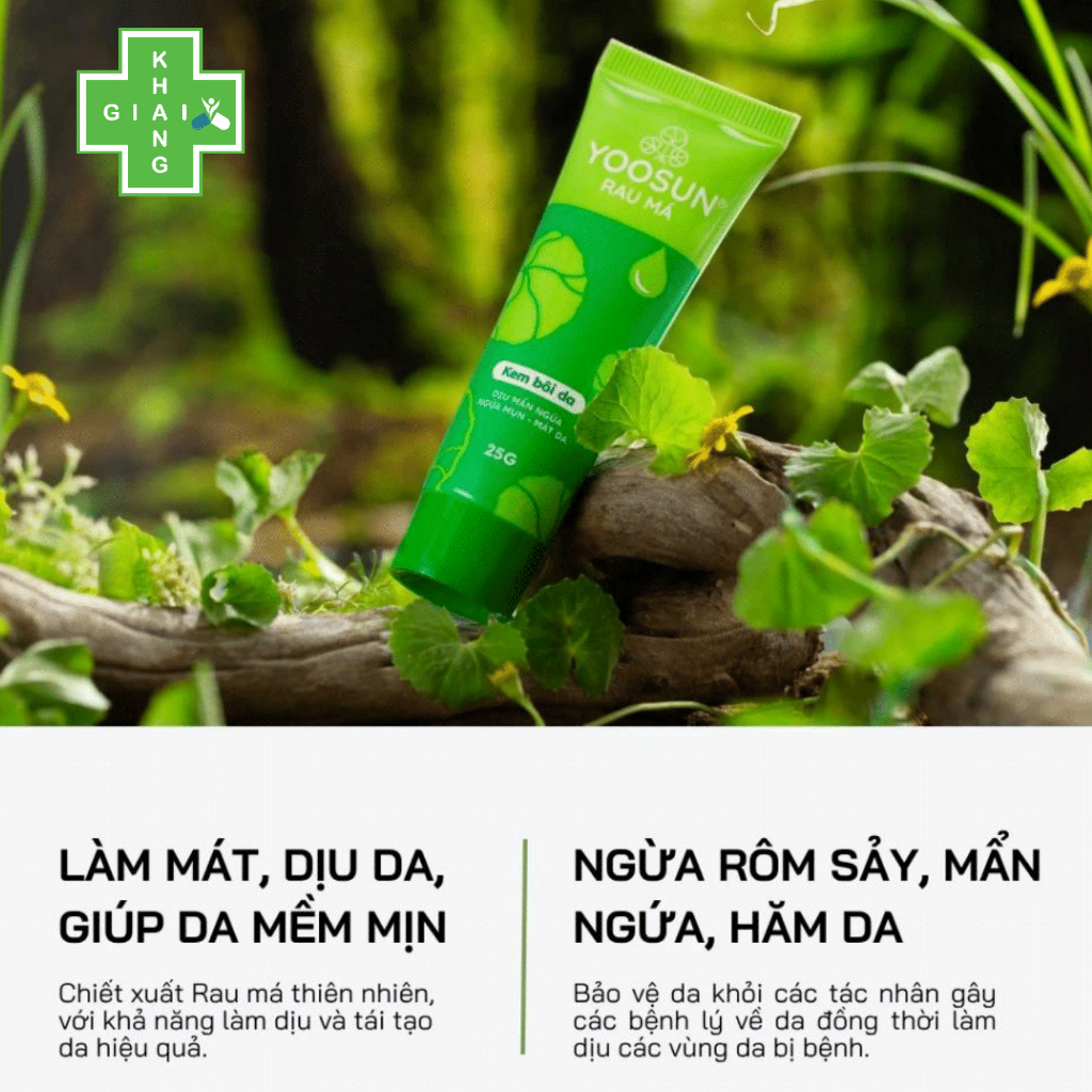 Kem bôi Yoosun rau má giúp dịu da, cải thiện các vấn đề về da: Mụn, chàm, viêm da và phỏng (Chai 25g)