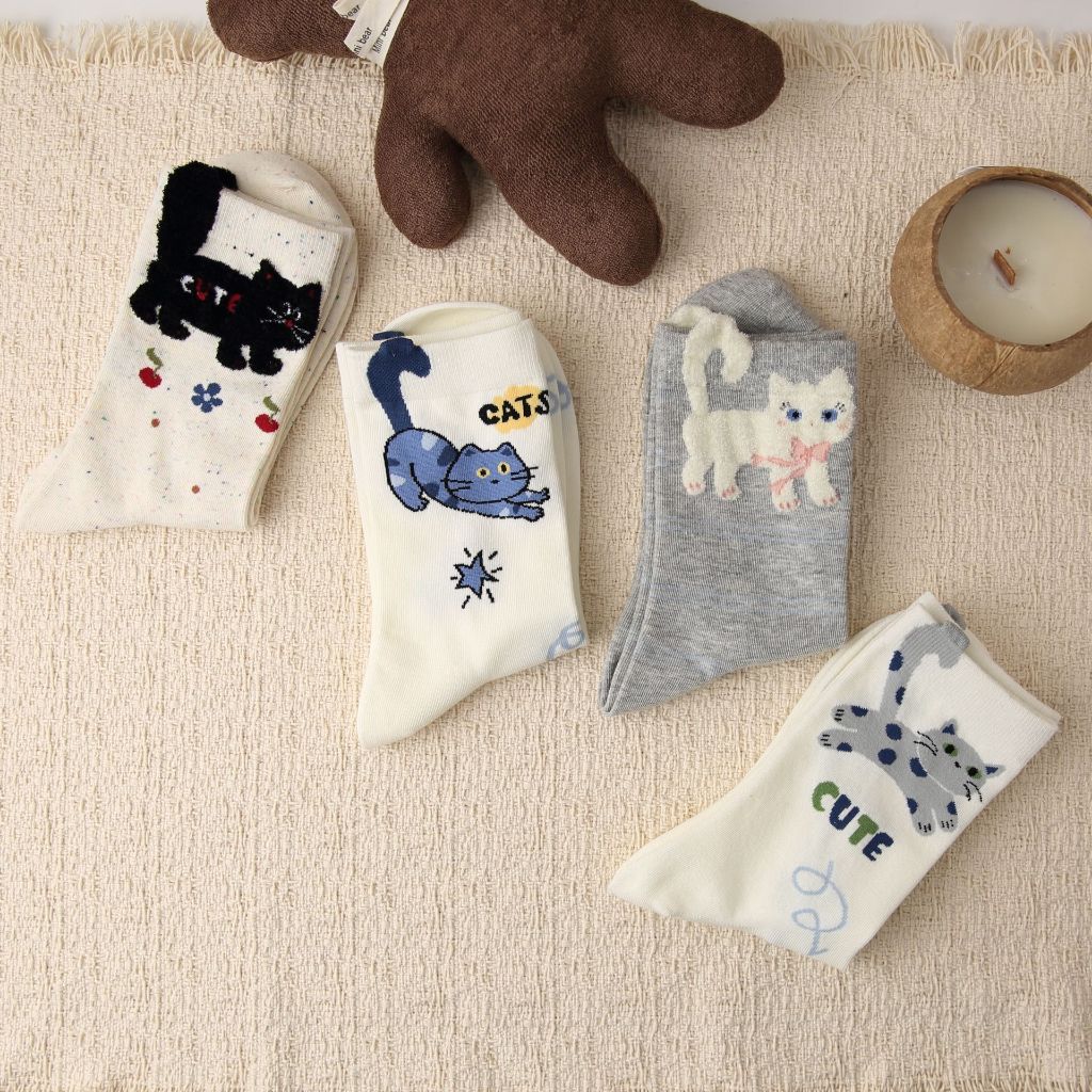 Vớ Tất nữ Icon Mèo CUTE cao cổ phong cách trẻ trung, năng động.