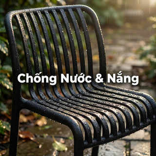 KUKA Ghế Sân Vườn Nhựa PP Chống Nước Chống Nắng Không Phai Màu Thiết Kế Nan Dọc Thoáng Khí Êm