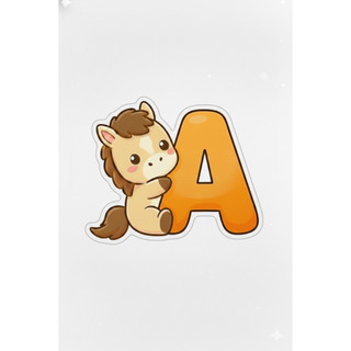 Móc khoá Ngựa (Pony) ôm chữ cái dễ thương