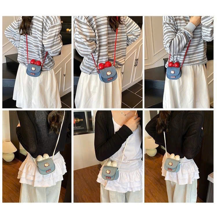 Túi Mini Hello Kitty Đeo Chéo Cho Bé Gái – Túi Đeo Vai Hoạt Hình Dễ Thương Phong Cách Hàn Quốc