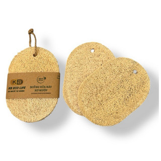 SET 2 MIẾNG Rửa Bát OVAL Xơ Mướp Tự Nhiên KB Ecolife Không Hoá Chất Tạo Bọt Mịn Rửa Sạch Chén Bát