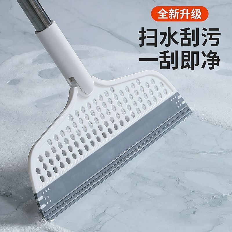 Cây Gạt Nước Cán Dài Inox Đầu TPR Mềm – Gạt Sạch Sàn Nhà, Nhà Tắm, Kính, Lau Nhanh Không Đọng Nước