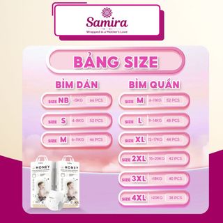 [KO QUÀ] Bỉm/Tã dán Honey Premium Tơ Tằm Mới Sợi Siêu Mềm Mỏng Và Thấm Hút Đủ Size Cho Bé