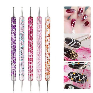 bút chấm bi nail, set 5 cây vẽ hoa, trái tim, chấm đá, vẽ nhiều hoạ tiết cho móng