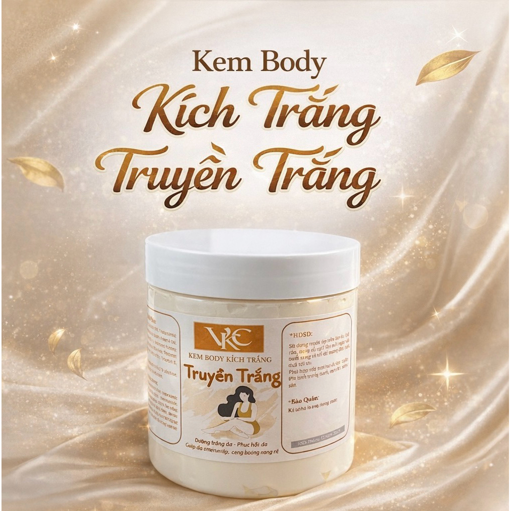 Kem Body Tẩy Trắng Da Siêu Mạnh Cao Cấp  600g , Giúp Nâng Tone, Chống Nắng, Không Bết Rít Không Lộ Vân Kem