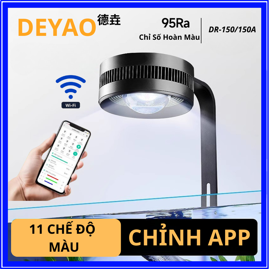 Đèn Lon Rọi DEYAO DR-150/150A - Chỉnh APP Kết Hợp 11 Chế Độ Màu, Lên Màu Cá Và Cây Thủy Sinh,Biotope