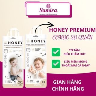 [Combo 2 Bịch] Tã Dán/Tã Quần Honey Premium Siêu Mềm Mịn, Thấm Hút Tốt Cho Bé Size NB-2XL