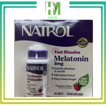 Viên ngậm ngủ ngon Natrol Melatonin 250 viên của Mỹ