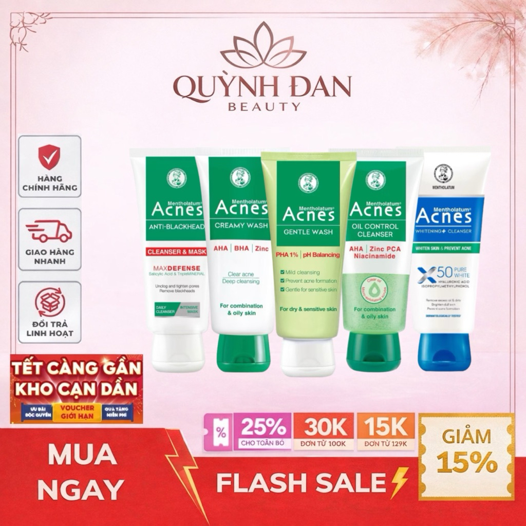 Kem rửa mặt - Sữa rửa mặt Acnes 100g ngừa mụn lành tính