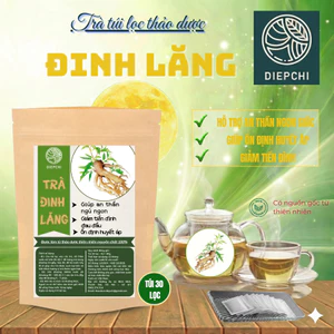 Trà đinh lăng tâm sen- DIỆP CHI- giúp ngủ ngon, giảm tiền đình, tăng cường máu não- 40 Túi lọc