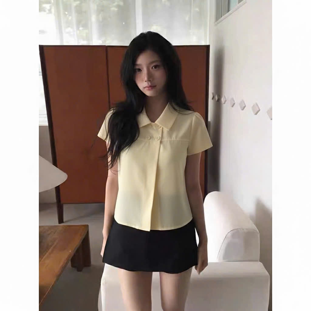 𝗞𝘂𝗻𝗶 𝗟𝗶𝗻𝗲𝗻- | BEELY| Áo Linen cổ sen