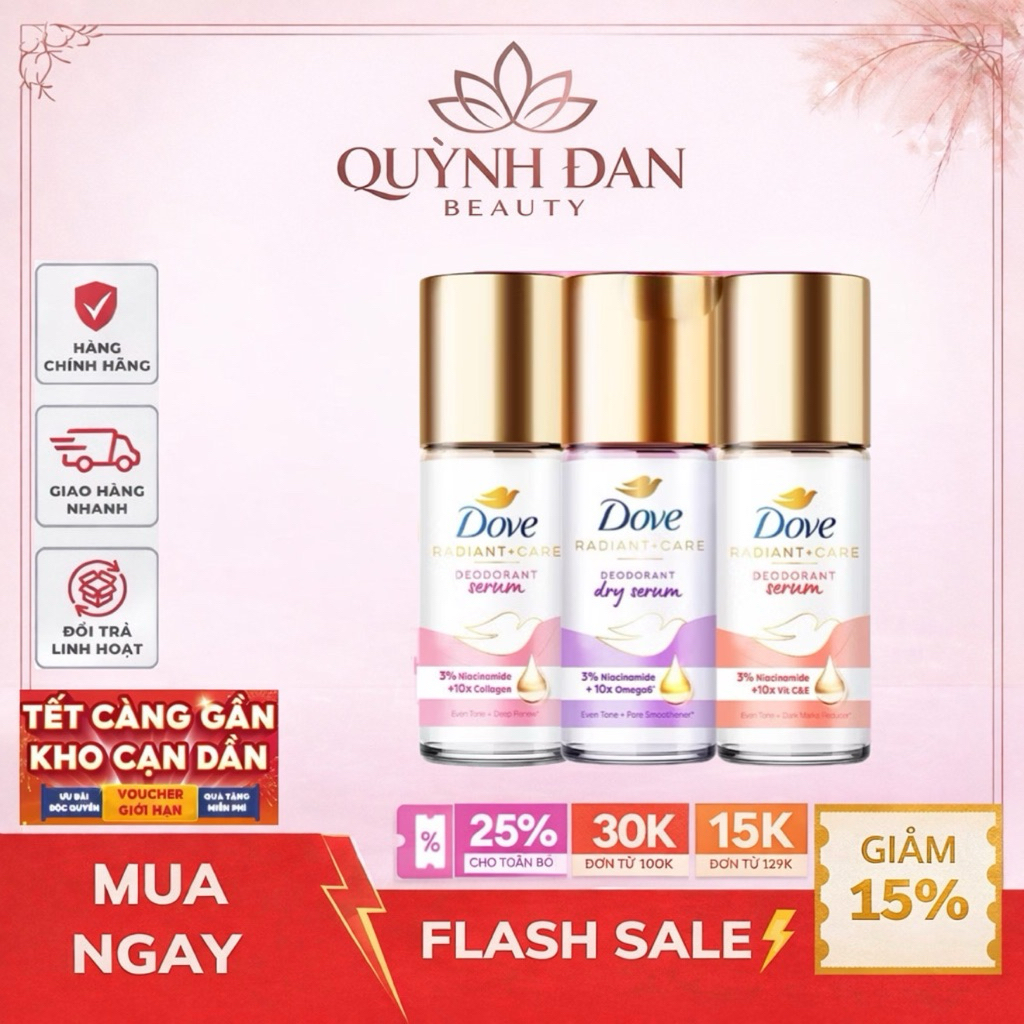 Lăn Ngăn Mùi Tinh Chất Serum Cao Cấp Dove Dành Cho Nữ Với 3% Niacinamide 45ml