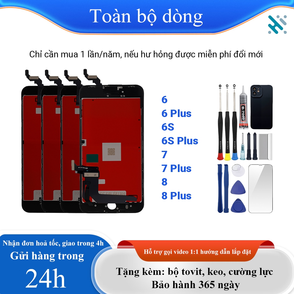 Màn hình zin chính hãng tương thích iPhone 6/6P/6S/6S Plus/7/7 Plus/8/8 Plus, tặng kèm bộ dụng cụ