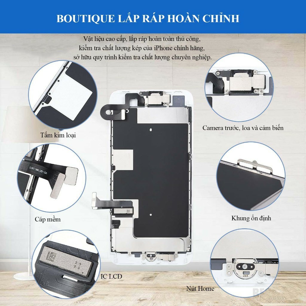 Màn hình zin chính hãng tương thích iPhone 6/6P/6S/6S Plus/7/7 Plus/8/8 Plus, tặng kèm bộ dụng cụ