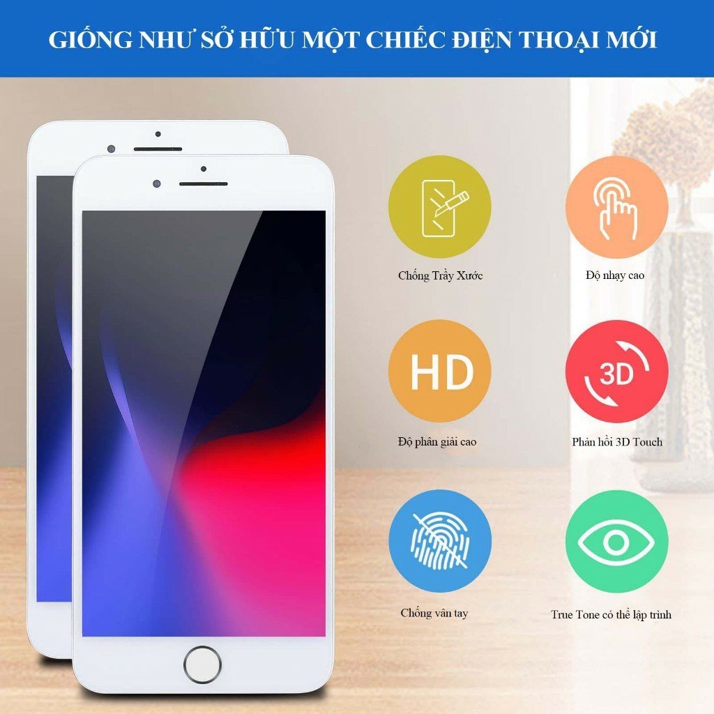 Màn hình zin chính hãng tương thích iPhone 6/6P/6S/6S Plus/7/7 Plus/8/8 Plus, tặng kèm bộ dụng cụ