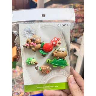 Set Charm Capybara cưỡi rùa-Set 8 món Khu Rừng Pastel – Capybara Mẹ Con, Rùa Xanh, Nấm Đỏ, Cây Trái Tim, Trái Cây