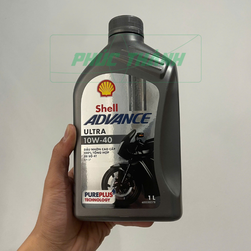 SHELL ADVANCE ULTRA 10W-40 API SP 1Lit, Tổng Hợp 100% Dành Cho Xe Số, Xe Côn Tay - Mẫu Mới 2025