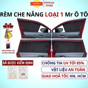 Rèm che nắng ô tô chống UV Mr Ô TÔ cho mọi xe - Rèm hãng loại 1[tặng bộ chân đế] -4 tấm dạng lưới.
