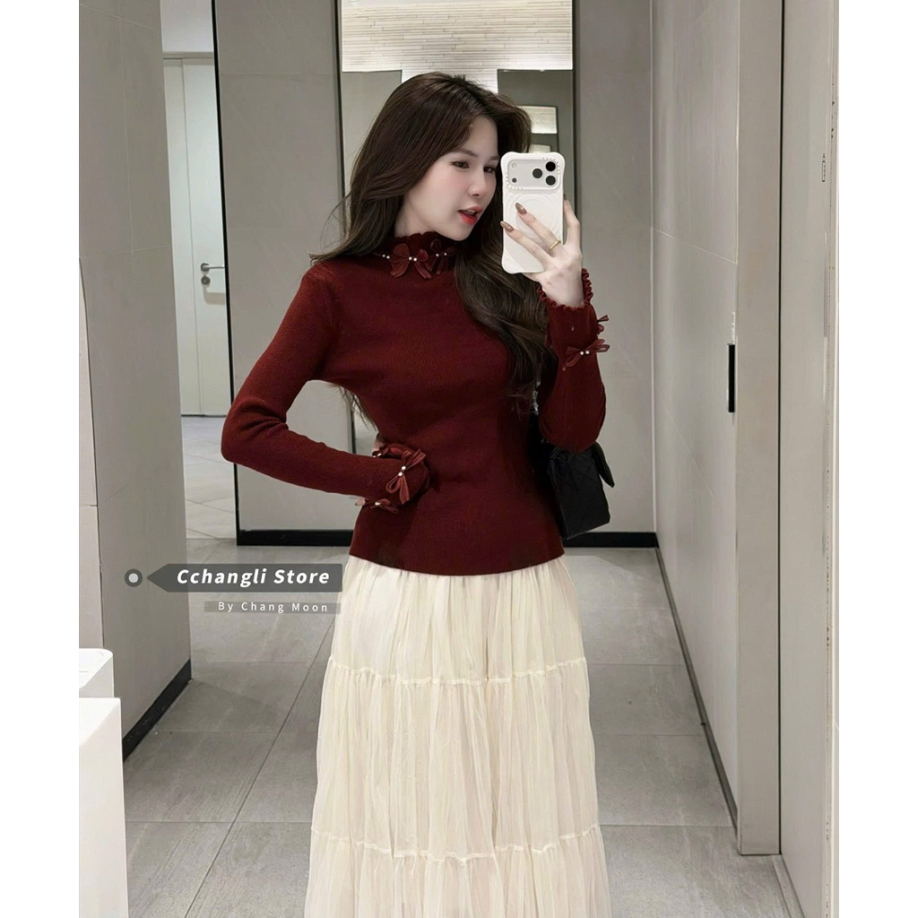 [𝐒𝐮𝐙𝐲] Áo Len + Chân Váy QCCC Loại 1