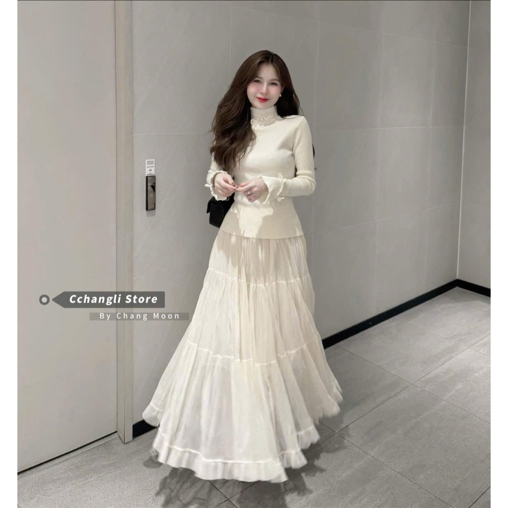 [𝐒𝐮𝐙𝐲] Áo Len + Chân Váy QCCC Loại 1