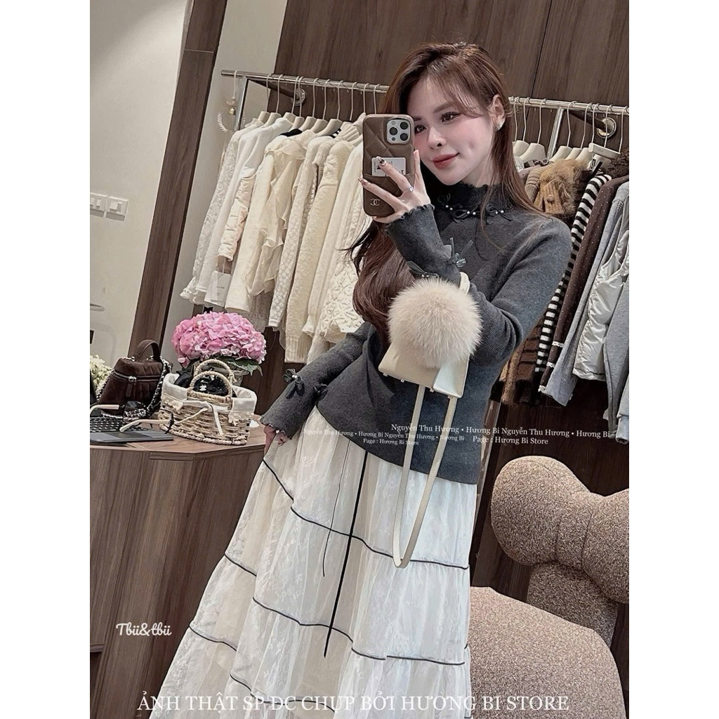 [𝐒𝐮𝐙𝐲] Áo Len + Chân Váy QCCC Loại 1