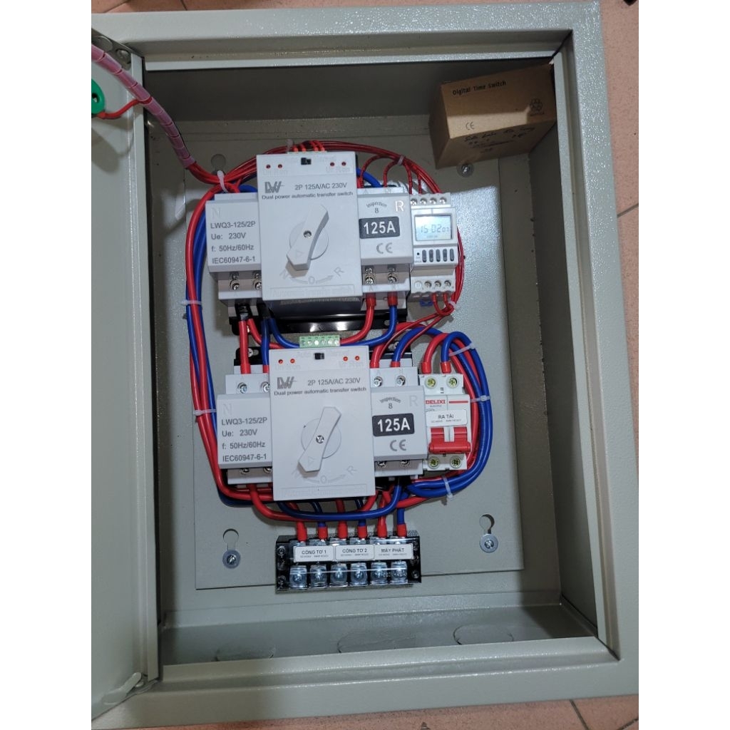 CHUYỂN NGUỒN 2 CÔNG TƠ VÀ MÁY PHÁT ĐIỆN- ATS 125A Chuyển nguồn tự động - cầu dao điện tự động 125A