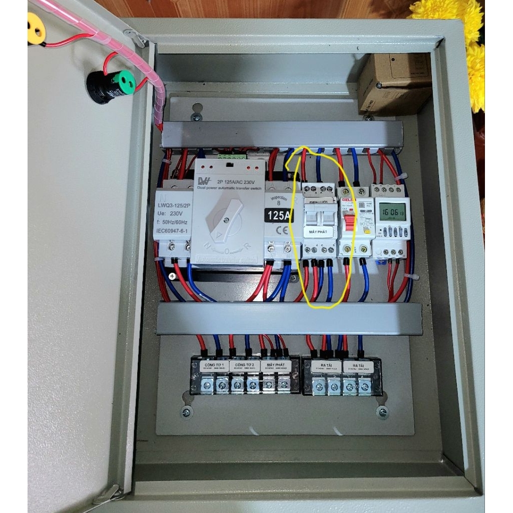 CHUYỂN NGUỒN 2 CÔNG TƠ VÀ MÁY PHÁT ĐIỆN- ATS 125A Chuyển nguồn tự động - cầu dao điện tự động 125A
