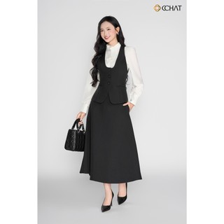 Set Đồ Nữ 𝐂𝐂𝐇𝐀𝐓 Gile Dáng Ôm Xòe Nura Chất Liệu Tuytsi Cao Cấp 25BDS2011XT