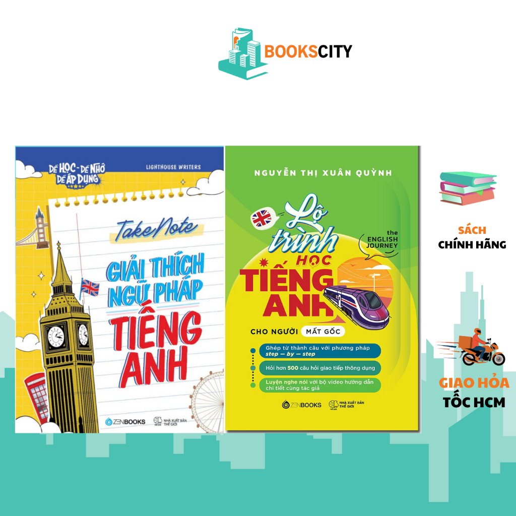 Sách - Lộ Trình Học Tiếng Anh Cho Người Mất Gốc + Takenote giải thích ngữ pháp tiếng anh (Lẻ tùy chọn)