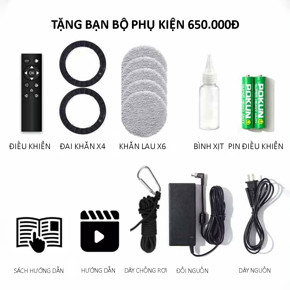 Robot Lau Kính Tự Động, Máy Lau Kính Tự Động, Lực Hút 5600PA Phù Hợp Với Nhiều Loại Bề Mặt Kính