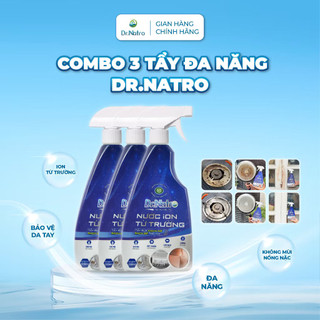 Combo 3 chai Dr Natro Siêu Tẩy Đa Năng Chai 500ml Mua 3 tặng 6( 3 miếng nhám + 3 miếng tím )