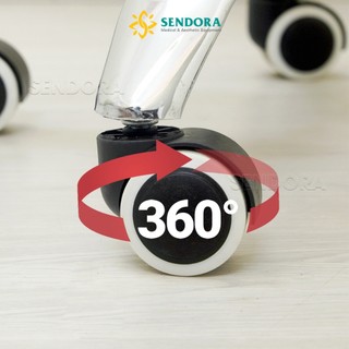 Ghế xoay spa có tựa lưng, có bánh xe, Ghế ngồi spa xoay 360 độ thiết kế yên ngựa cao cấp HMBS-7080