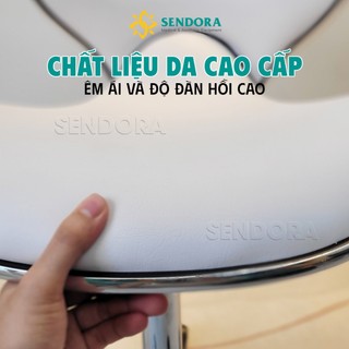 Ghế xoay spa có tựa lưng, có bánh xe, Ghế ngồi spa xoay 360 độ thiết kế yên ngựa cao cấp HMBS-7080