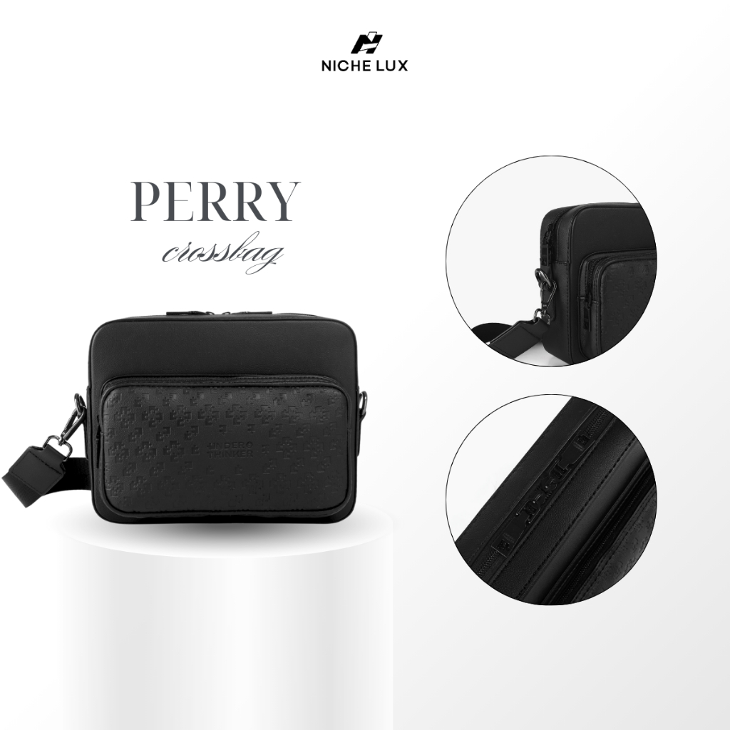 Túi Hộp Da PU Đeo Chéo PERRY Nam Nữ Monogram Đựng Điện Thoại Ipad Đi Chơi | NICHE LUXURY