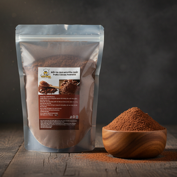 Bột Cacao Ong Vàng Nguyên Chất - Không Đường, Thơm Đậm Vị, Chứng Nhận ATTP