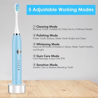 Bàn Chải Điện Đánh Răng Tự Động 5 Chế Độ, Đánh Răng, Đánh Bóng, Làm Trắng Và Chăm Sóc Răng Toàn Diện Bảo