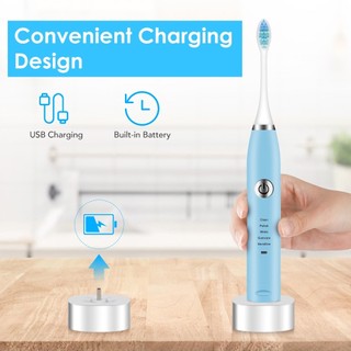 Bàn Chải Điện Đánh Răng Tự Động 5 Chế Độ, Đánh Răng, Đánh Bóng, Làm Trắng Và Chăm Sóc Răng Toàn Diện Bảo