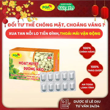 PQA Hoạt Huyết Dưỡng Não - Hỗ Trợ Giảm Rối Loạn Tiền Đình, Hoa Mắt, Chóng Mặt