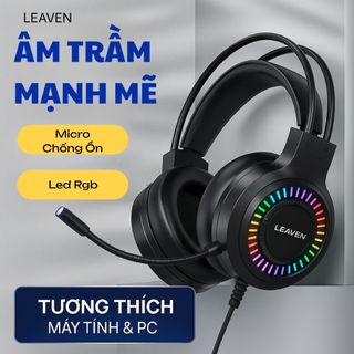 Tai nghe chụp tai máy tính GAMING CoreX G75 có đèn LED đổi màu, có mic đàm thoại, headphone chơi game trên laptop, PC..