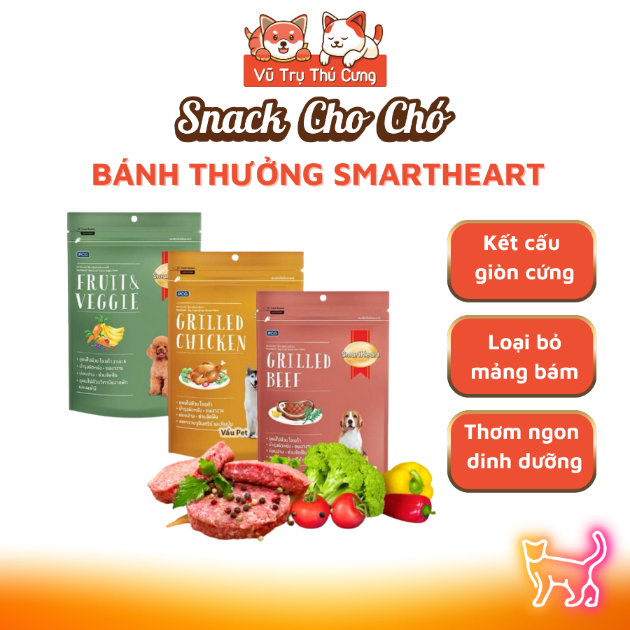 Bánh Thưởng Cho Chó SmartHeart Từ Thịt & Rau Củ 100g