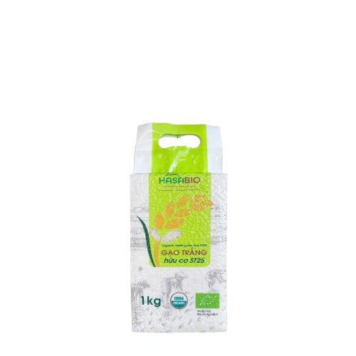 Gạo hữu cơ HASA BIO, Gạo Trắng ST25 thơm ngon 1kg