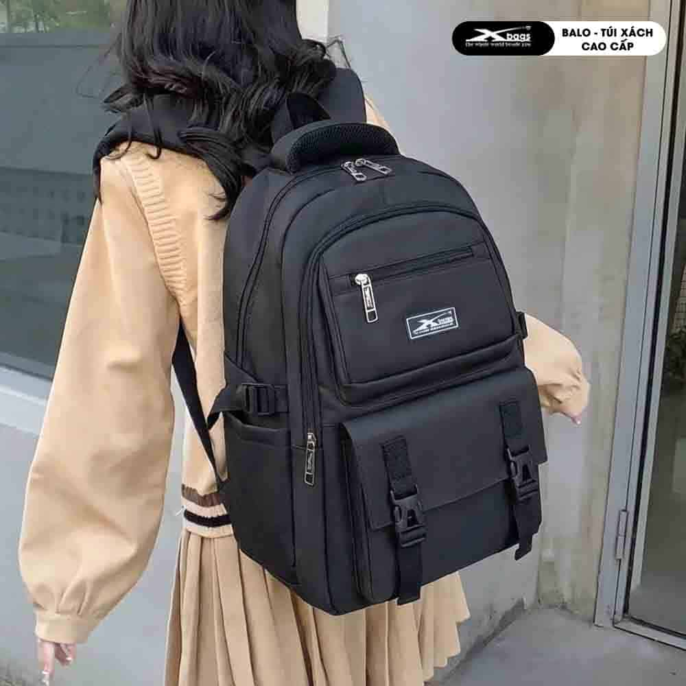 Balo Nam Nữ Thời Trang Xbags Xb3203 Black Blue Chống Nước, Siêu Nhẹ, Cá Tính Trẻ Trung, Đựng Laptop 15.6 Inch!